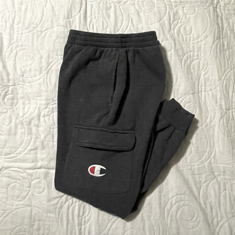 Champion Sweatpants Cargo Pockets Grey Big Boy Size Medium